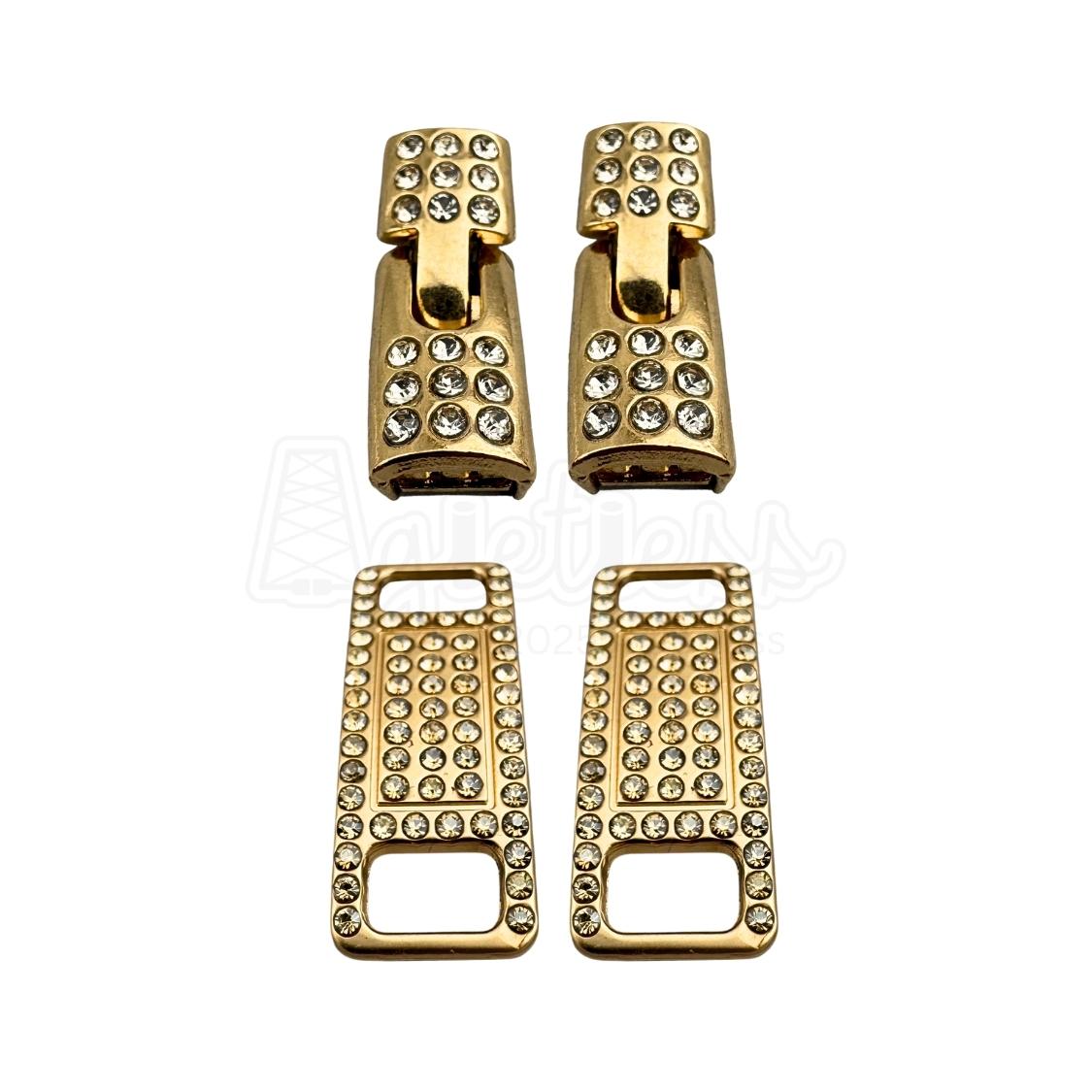 Elastische veters bling gesp sluiting goud geschikt voor elastische veters van 6 tot 9 mm breed