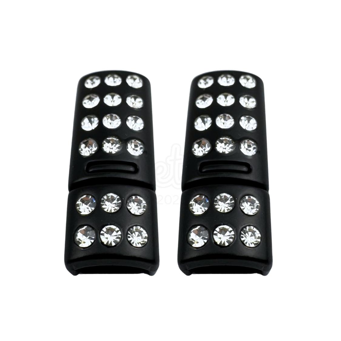 Elastische veters bling magneet sluiting zwart geschikt voor elastische veters van 6 tot 9 mm breed