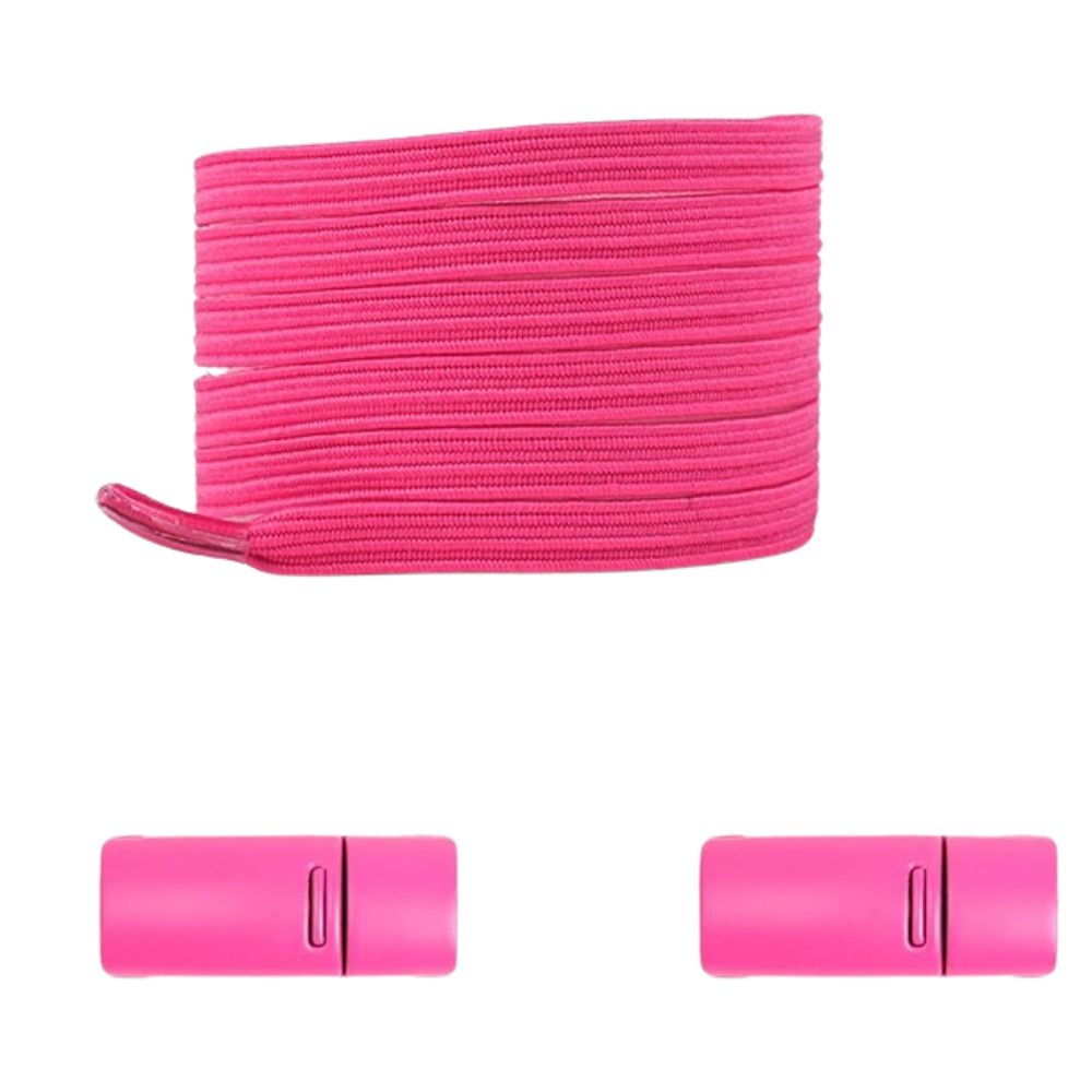 Rozerode platte nette elastische veters met magneetsluiting voor schoenen zonder strikken