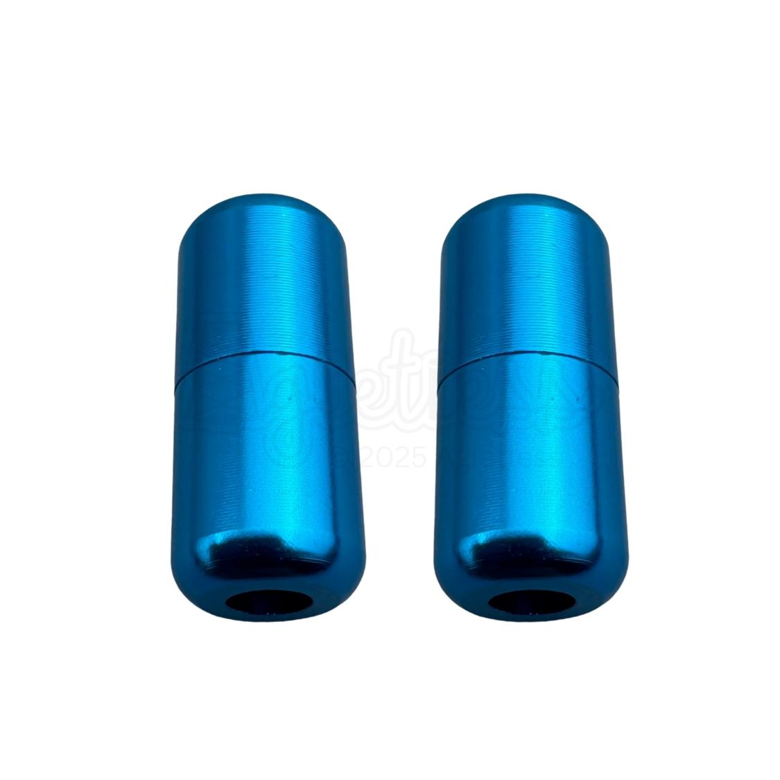 Elastische veters draaicapsule glans sluiting lichtblauw geschikt voor elastische veters van 3 tot 9 mm breed exclusief 4 mm