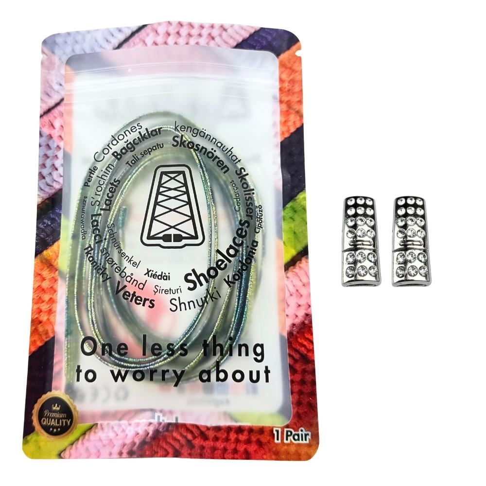 Elastische veters zonder strikken glitter 6mm bling magnetische sluiting splash in luxe verpakking