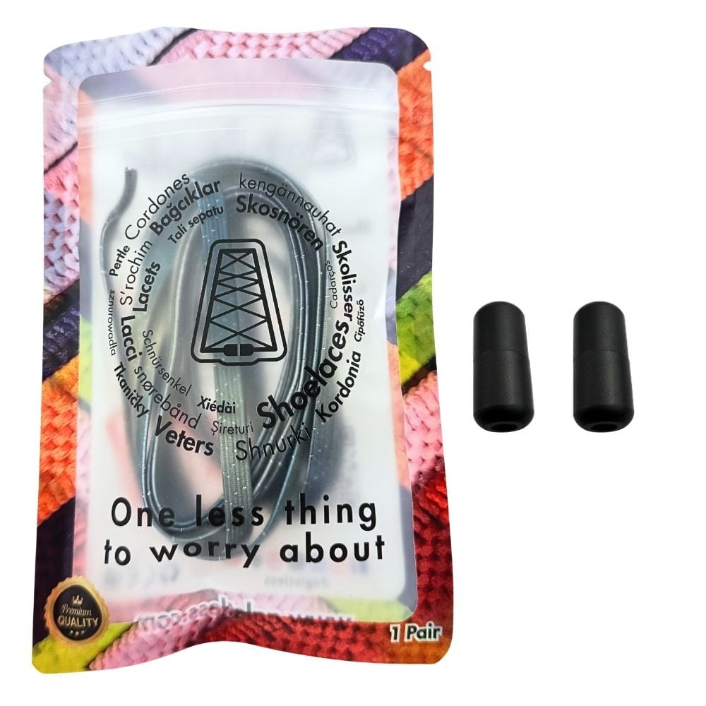 Elastische veters zonder strikken glitter 6mm capsule sluiting stars in luxe verpakking