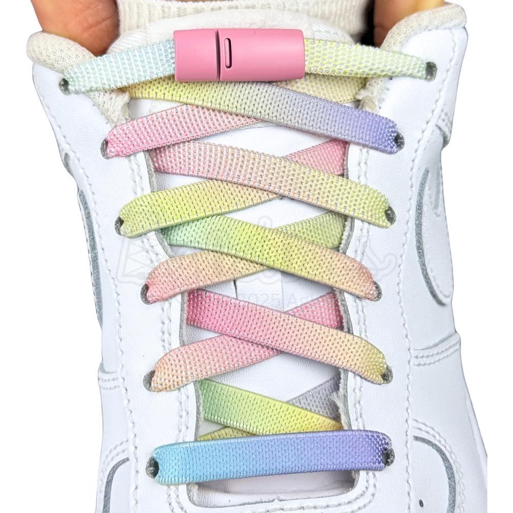 Elastische veters zonder strikken tie-dye 9mm magnetische sluiting snoepkleur met stretch uitgerekt