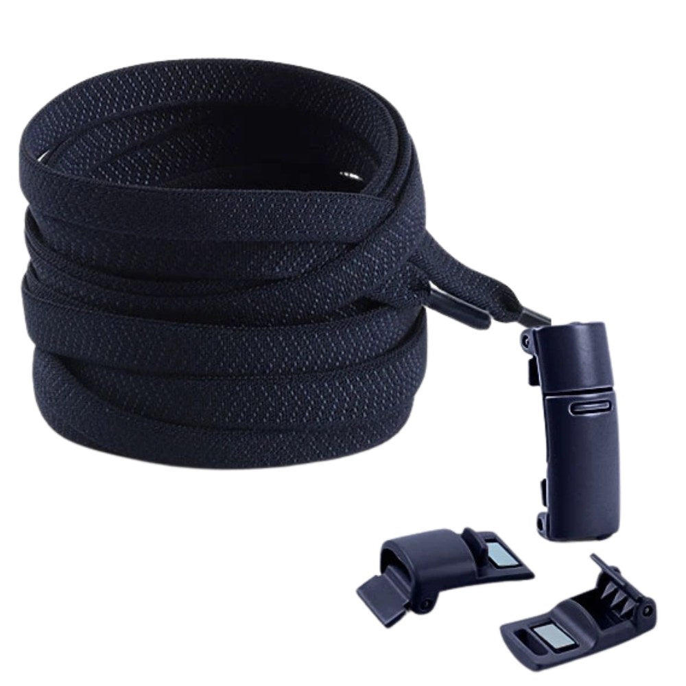 Marineblauwe elastische veters met magneetsluiting, sportief en stijlvol met extra comfort