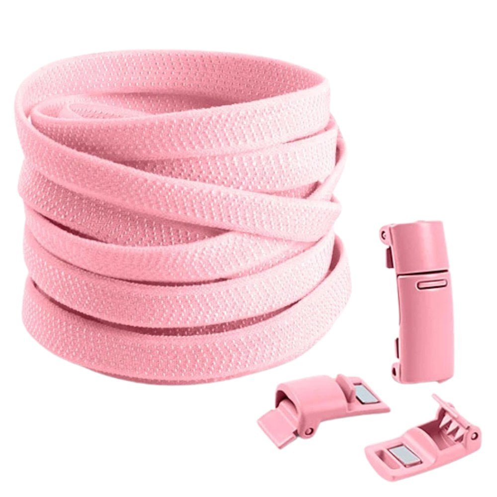 Roze elastische veters met magneetsluiting, handig en kleurrijk met dagelijks comfort