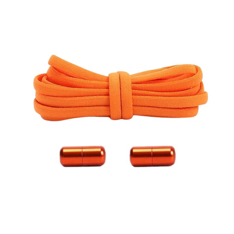 Elastische veters oranje sport met draaicapsule voor sneakers en outdoor schoenen