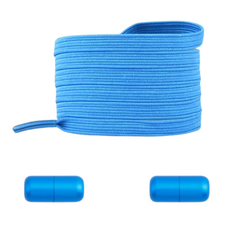 Hemelsblauwe platte nette elastische veters met capsulesluiting voor een luchtige nette pasvorm