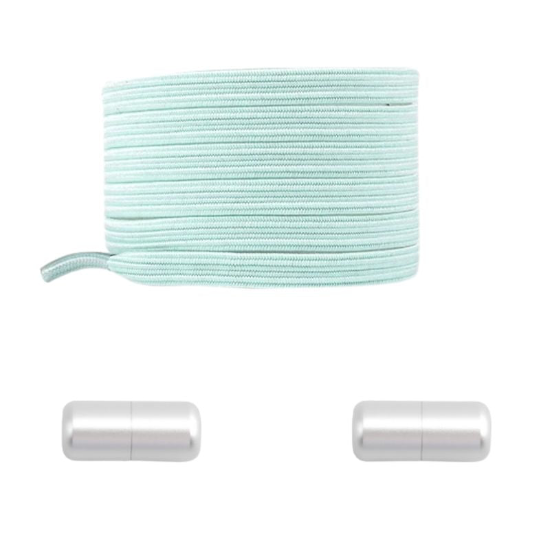 Lichtgroene platte nette elastische veters met capsulesluiting voor een subtiele frisse look