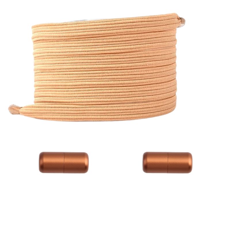 Lichtbruine platte nette elastische veters met capsulesluiting voor een warme nette look