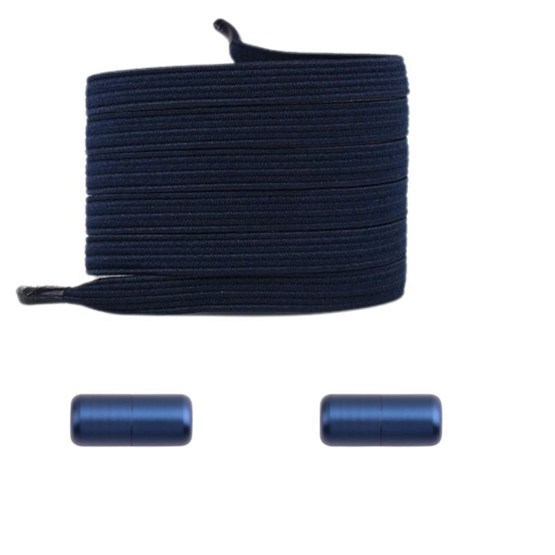 Marineblauwe platte nette elastische veters met capsulesluiting voor een betrouwbare en nette pasvorm