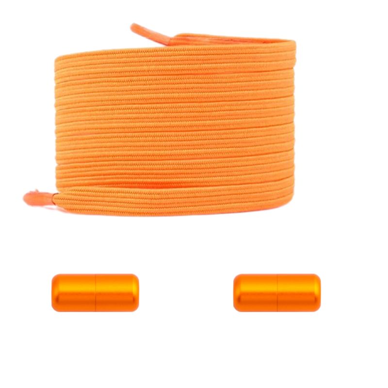 Oranje platte nette elastische veters met capsulesluiting voor een levendige nette stijl