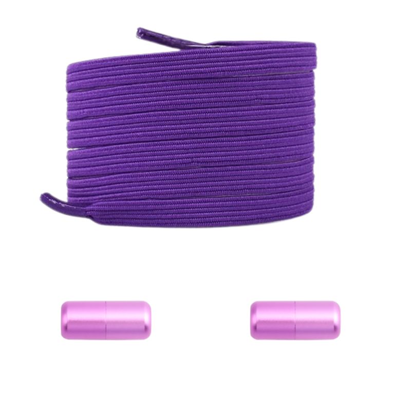 Paarse platte nette elastische veters met capsulesluiting voor een speelse nette uitstraling