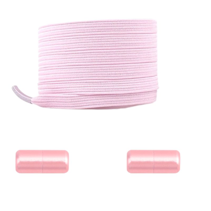 Roze platte nette elastische veters met capsulesluiting voor een zachte en nette flair