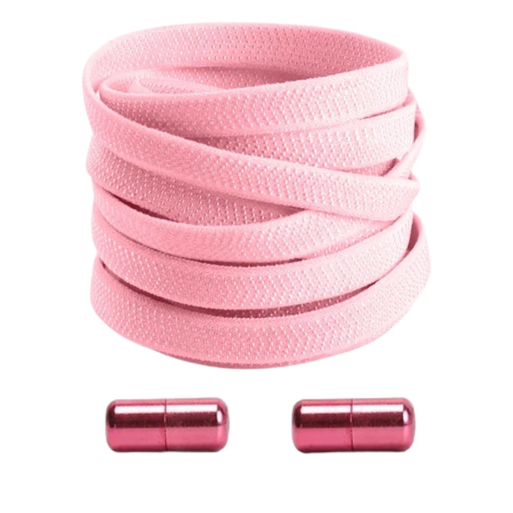 Roze elastische veters met draaicapsule, stevig en comfortabel in gebruik