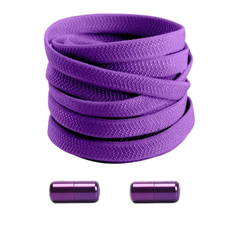 Paarse elastische veters met draaicapsule, stevig en comfortabel in gebruik