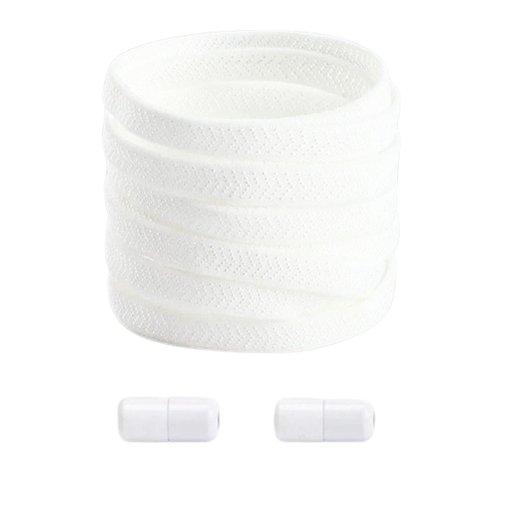 Witte elastische veters met draaicapsule voor een stevige pasvorm en extra comfort