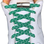 Elastische veters zonder strikken reflecterend 7mm magnetische sluiting groen met stretch uitgerekt uitgelichte afbeelding