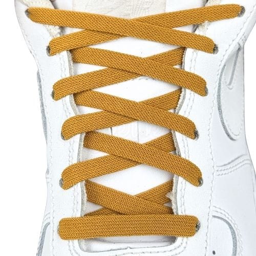 Elastische veters zonder strikken vintage 8mm onzichtbare clipjes cognac met stretch uitgerekt uitgelichte afbeelding