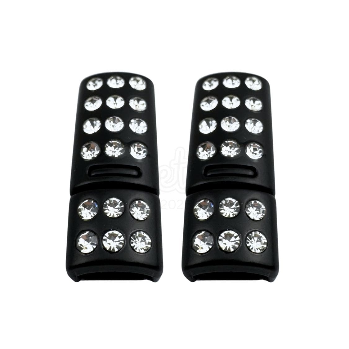 Elastische veters bling magneet sluiting zwart geschikt voor elastische veters van 6 tot 9 mm breed