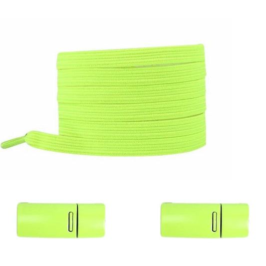 Fluorescerend groene moderne platte elastische veters met magneetsluiting voor een opvallende en gemakkelijke stijl