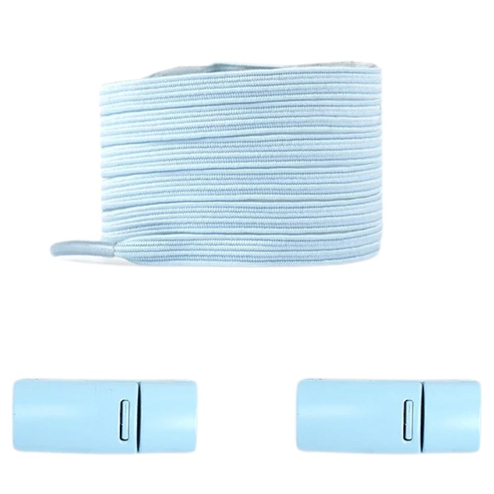 Lichtblauwe moderne platte elastische veters met magneetsluiting voor een frisse en gemakkelijke look