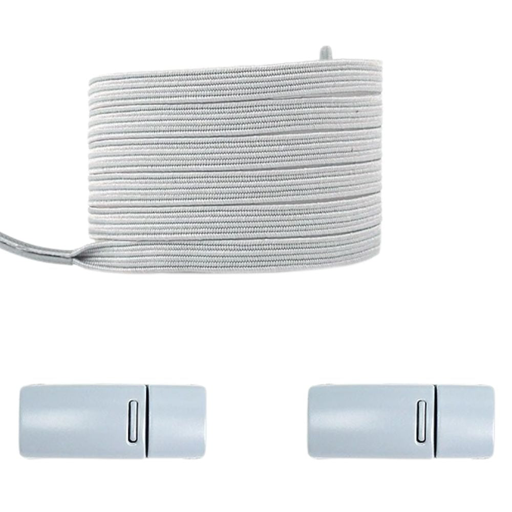 Lichtgrijze moderne platte elastische veters met magneetsluiting voor een subtiele en eenvoudige stijl