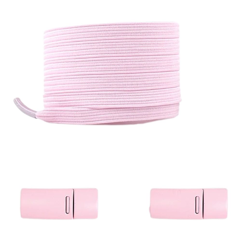 Roze moderne platte elastische veters met magneetsluiting voor een modieuze look zonder strikken