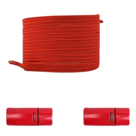 Rode moderne platte elastische veters met magneetsluiting voor comfortabele schoenen zonder strikken
