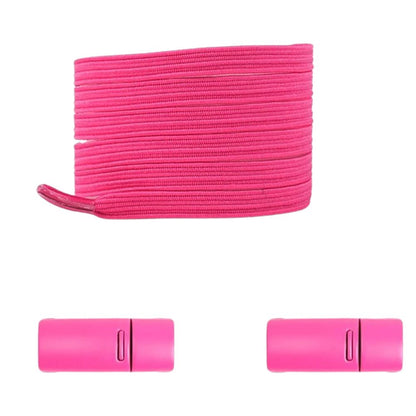 Rozerode moderne platte elastische veters met magneetsluiting voor een modieuze en gemakkelijke look