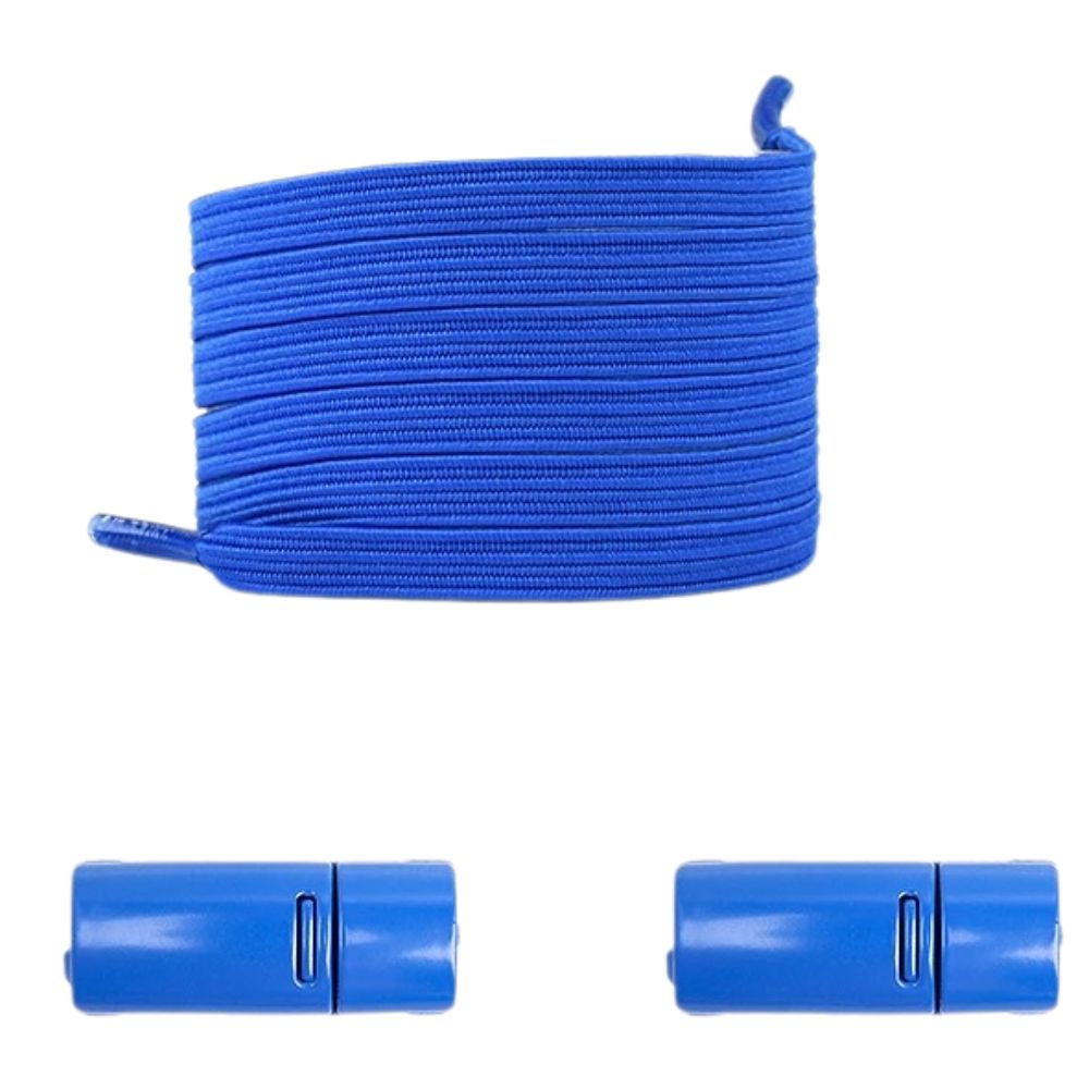 Blauwe moderne platte elastische veters met magneetsluiting voor een trendy en eenvoudige look