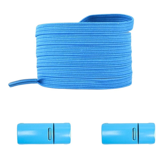 Hemelsblauwe platte nette elastische veters met magneetsluiting voor een frisse uitstraling zonder strikken