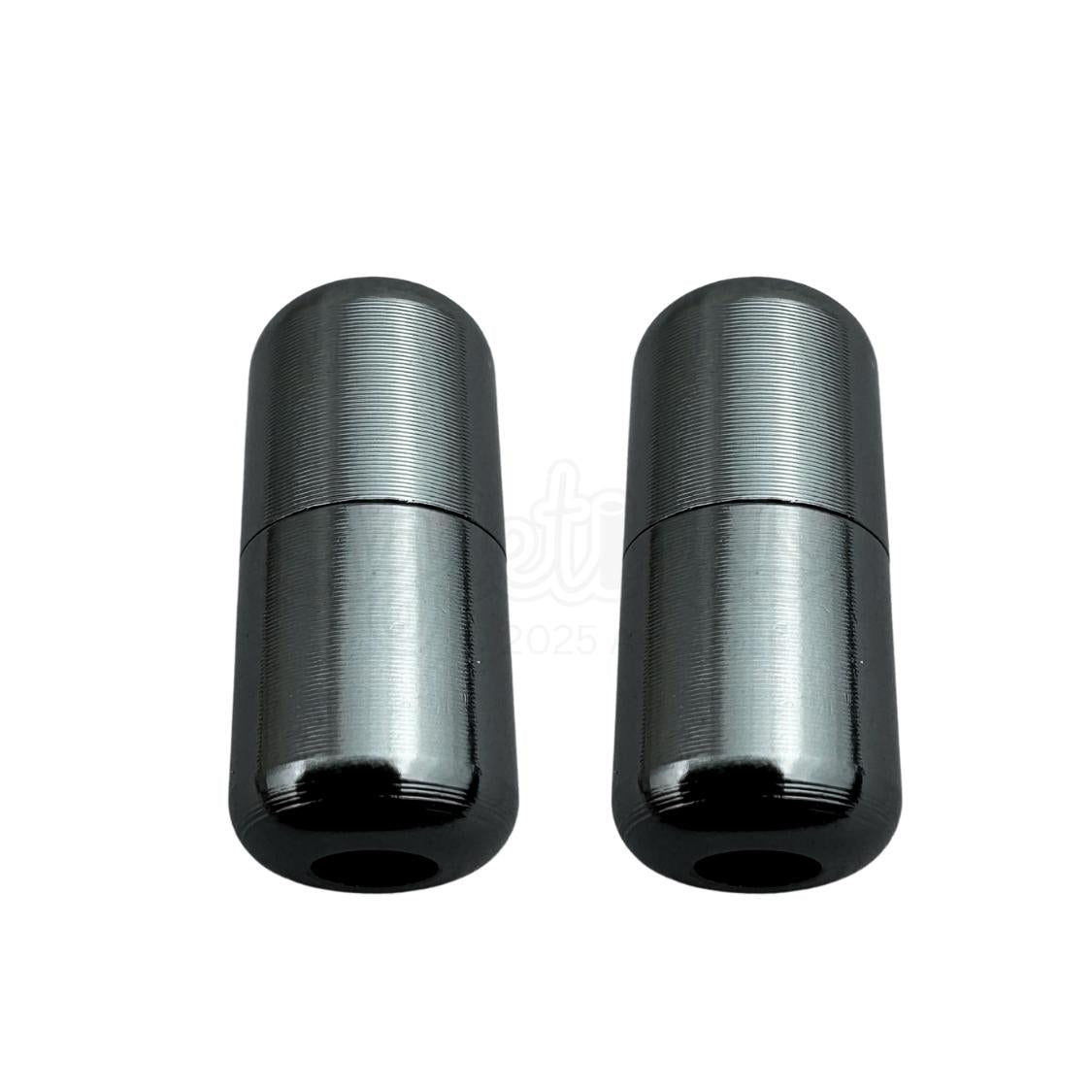 Elastische veters draaicapsule glans sluiting antraciet geschikt voor elastische veters van 3 tot 9 mm breed exclusief 4 mm