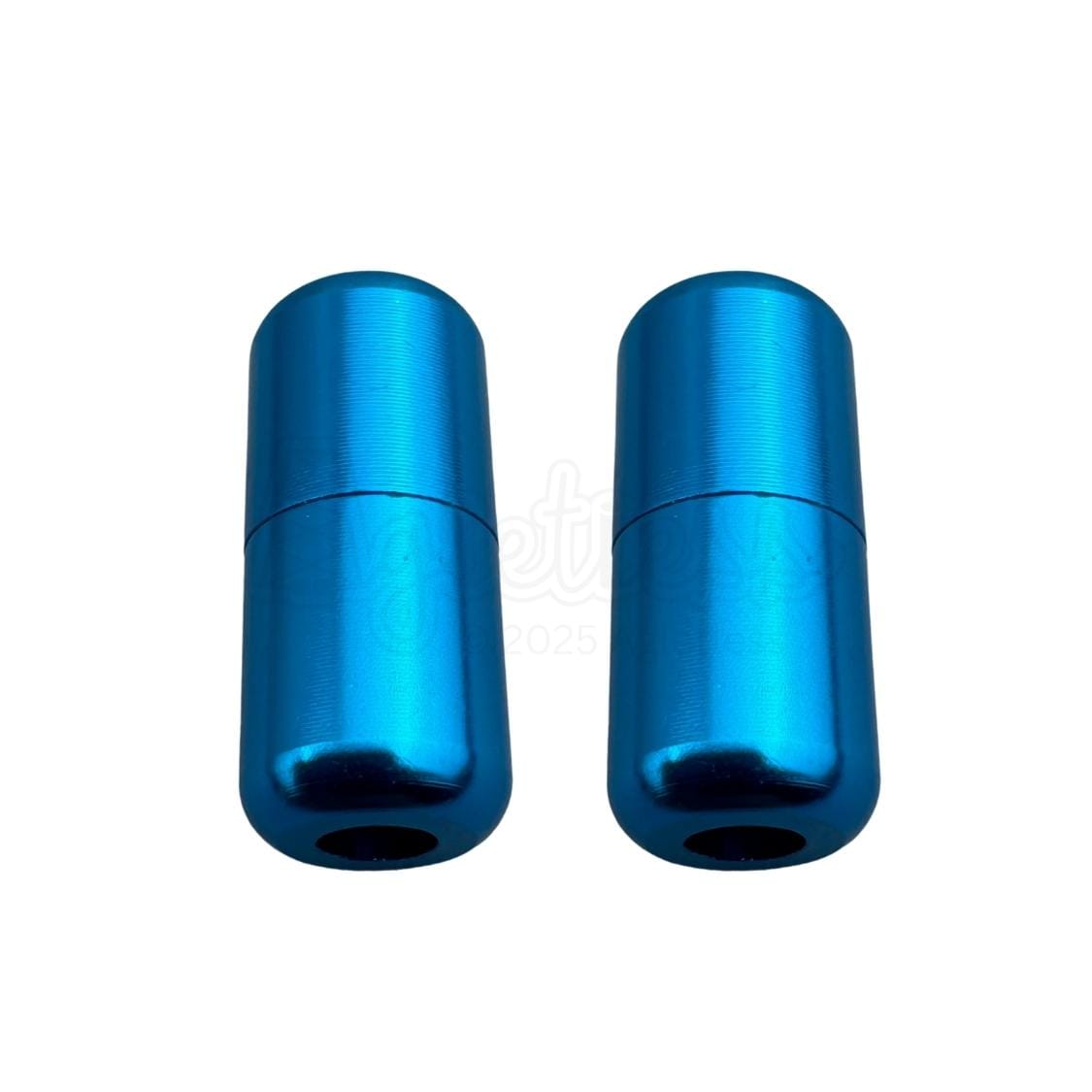 Elastische veters draaicapsule glans sluiting lichtblauw geschikt voor elastische veters van 3 tot 9 mm breed exclusief 4 mm