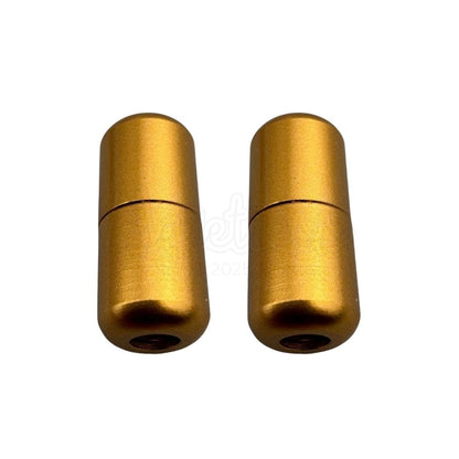 Elastische veters draaicapsule mat sluiting geel geschikt voor elastische veters van 3 tot 9 mm breed exclusief 4 mm