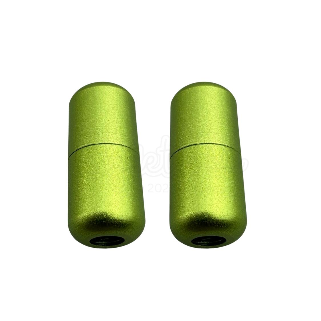 Elastische veters draaicapsule mat sluiting groen geschikt voor elastische veters van 3 tot 9 mm breed exclusief 4 mm