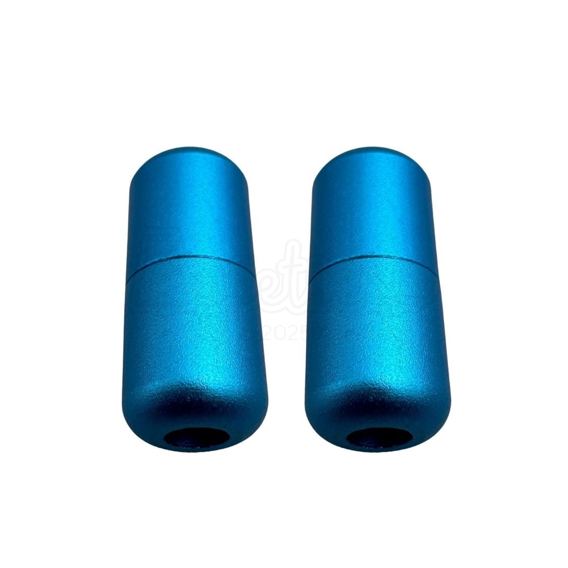 Elastische veters draaicapsule mat sluiting lichtblauw geschikt voor elastische veters van 3 tot 9 mm breed exclusief 4 mm