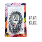 Elastische veters onzichtbaar strikken paisley 9mm onzichtbare clipjes wit zwart in luxe verpakking