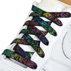 Elastische veters onzichtbaar strikken paisley 9mm onzichtbare clipjes zwart kleurig geregen in witte Nike Air Force 1