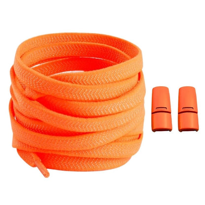 Productafbeelding van platte elastische veters van 8 mm met magneetsluiting in de kleur oranje