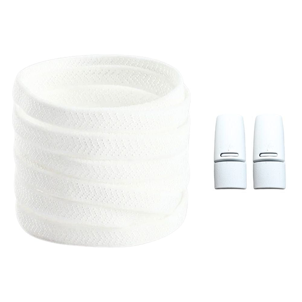 Productafbeelding van platte elastische veters van 8 mm met magneetsluiting in de kleur wit