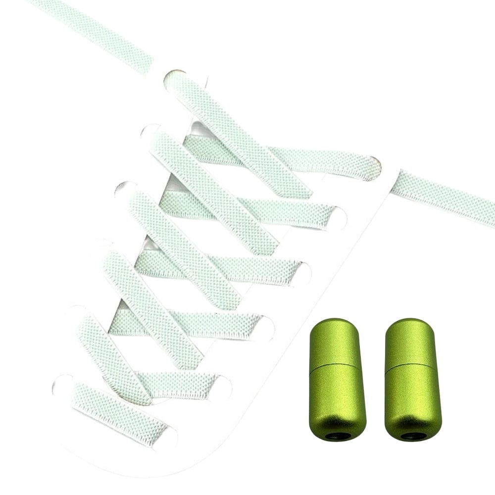 Productafbeelding van platte elastische veters van 9 mm met capsule sluiting in de kleur lichtgroen