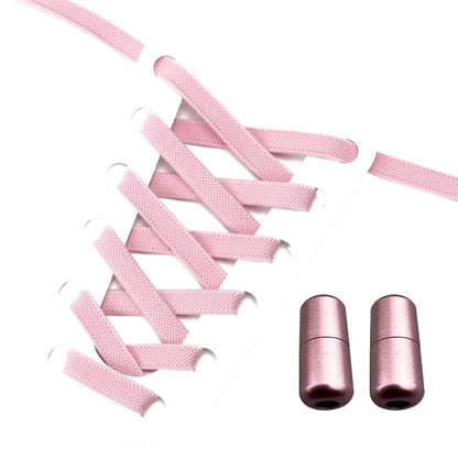 Productafbeelding van platte elastische veters van 9 mm met capsule sluiting in de kleur roze