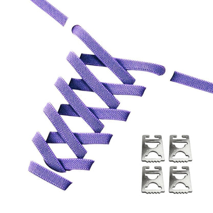 Productafbeelding van platte elastische veters van 9 mm met clipjes in de kleur paars