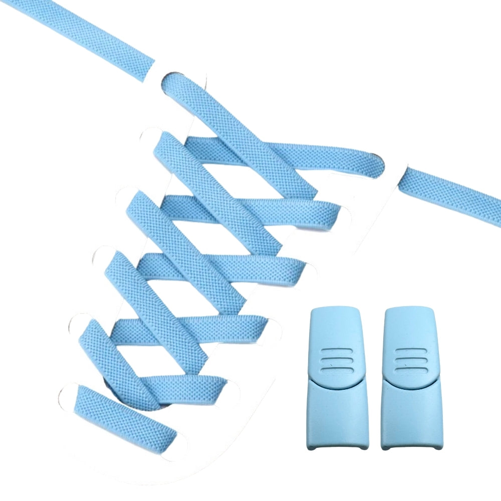 Productafbeelding van platte elastische veters van 9 mm met magneetsluiting in de kleur hemelsblauw