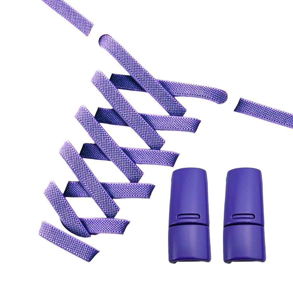 Productafbeelding van platte elastische veters van 9 mm met magneetsluiting in de kleur paars