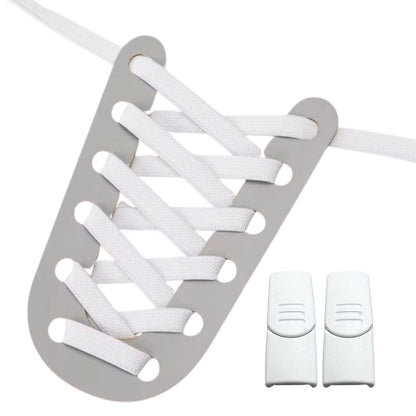 Productafbeelding van platte elastische veters van 9 mm met magneetsluiting in de kleur wit