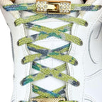 Elastische veters zonder strikken bling bling 6mm haak sluiting splash met stretch uitgerekt