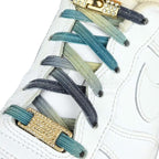 Elastische veters zonder strikken bling bling 6mm haak sluiting stars geregen in witte Nike Air Force 1