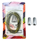 Elastische veters zonder strikken driehoek 3mm capsule sluiting zwart geel in luxe verpakking