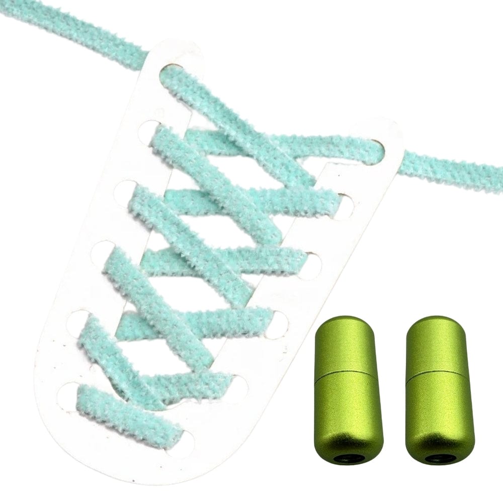 Productafbeelding van fluffy elastische veters van 7 mm met capsule sluiting in de kleur hemelsblauw